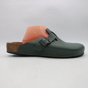 Birkenstock Boston Pro Clogs Men's Size US 13 Green Leather Sandals